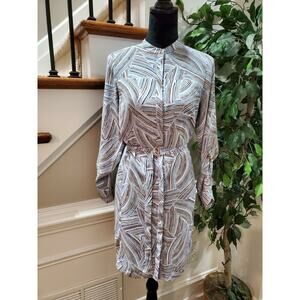 APT.9 Women's Multicolor Polyester Long Sleeve Mock Neck Knee Length Dress Small